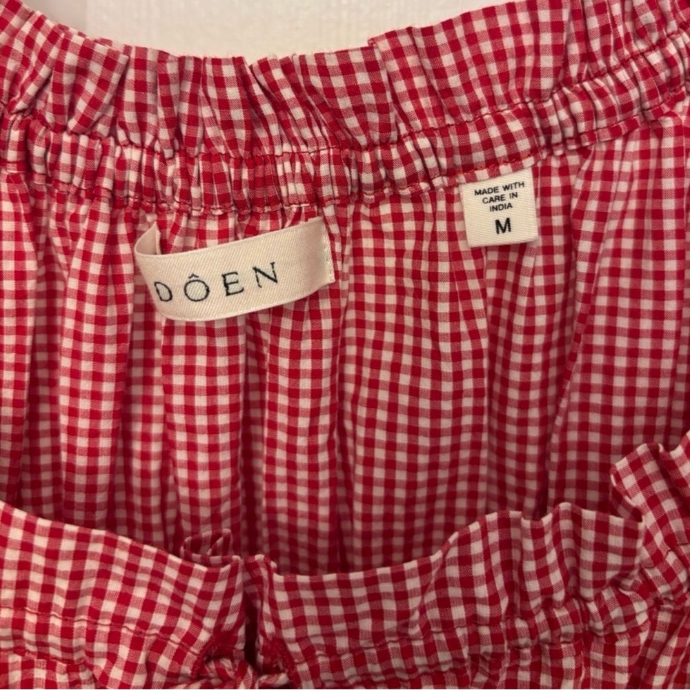 Doen Emmaretta Dress in Cerise Paris Gingham Sleeveless Smocked Midi Dress - Picture 4 of 6